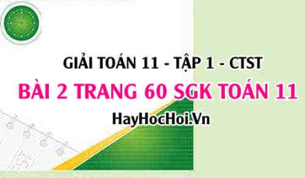 Giải bài 2 trang 60 Toán 11 tập 1 SGK Chân trời sáng tạo